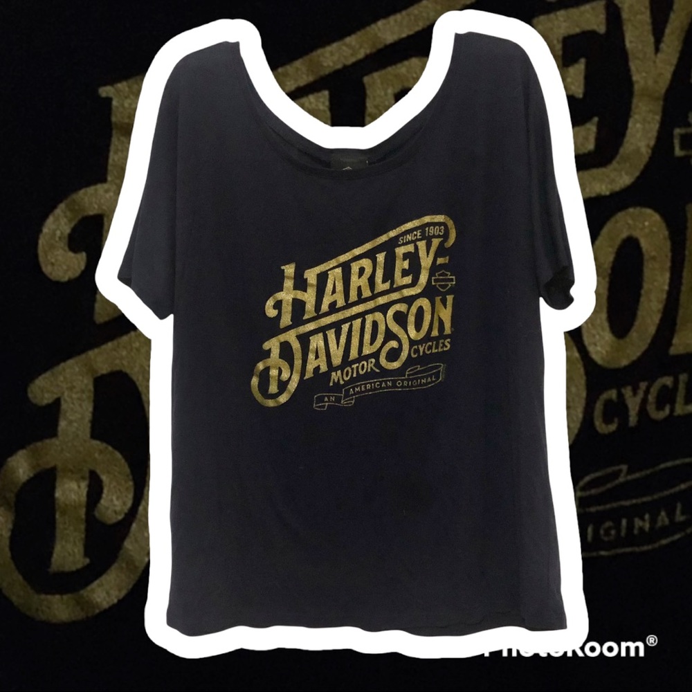 🛍 3/$15 Harley Davidson Navy loose fit tee